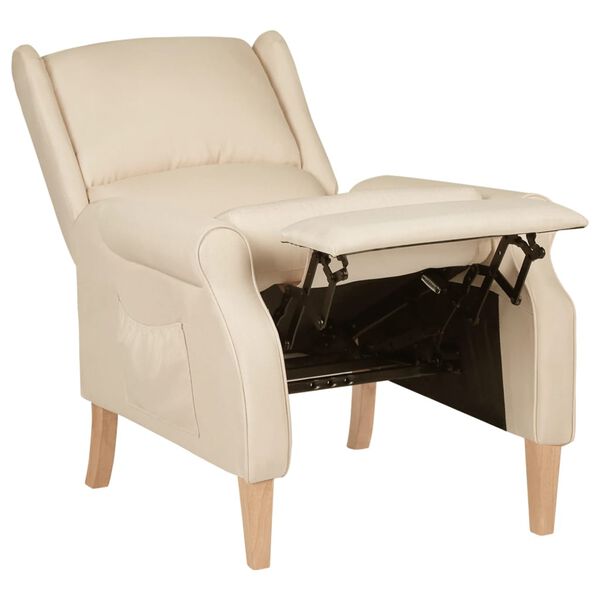 vidaXL Reclining Chair Cream Fabric