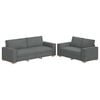 vidaXL 2 Piece Sofa Set with Cushions Dark Grey Fabric