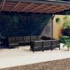 vidaXL 11 Piece Garden Lounge Set with Cushions Black Pinewood