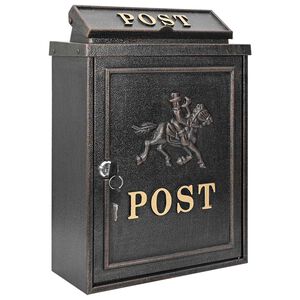 vidaXL Wall Mounted Mailbox Bronze 29 x 13 x 41 cm Cast Aluminum