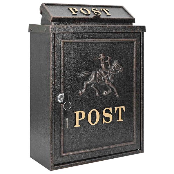 vidaXL Wall Mounted Mailbox Bronze 29 x 13 x 41 cm Cast Aluminum