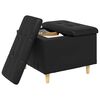 vidaXL Button Stool with Cushion Black 60 x 60 x 45 cm Faux leather