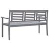 vidaXL 3-Seater Garden Bench with Cushion 150 cm Grey Eucalyptus Wood