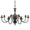 Antique Black Metal Chandelier 8 x E14 Bulbs