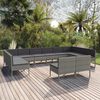 vidaXL 12 Piece Garden Lounge Set with Cushions Poly Rattan Grey