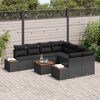 vidaXL Garden Sofa Set with Cushion 9 pcs Black Poly rattan