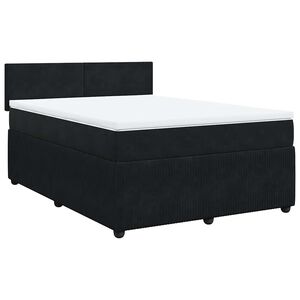 vidaXL Box Spring Bed with Mattress Black Double Velvet