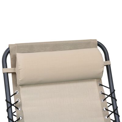 vidaXL Deck Chair Headrest Cream 40x7.5x15 cm Textilene