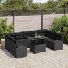 vidaXL Sofa Set with Cushion Manual 10 pcs Black Poly Rattan