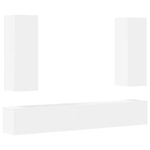 vidaXL 5 Piece TV Cabinet Set White Engineered Wood