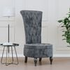 vidaXL High Back Chair Dark Grey Velvet Button Design