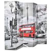 vidaXL Folding Room Divider 200x170 cm London Bus Black and White