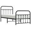 vidaXL Metal Bed Frame without Mattress with Footboard Black 90x190cm
