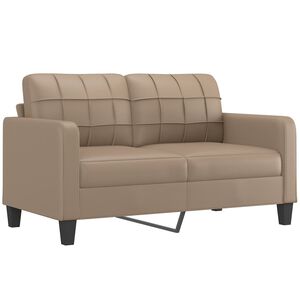vidaXL 2-Seater Sofa Cappuccino 140 cm Faux Leather