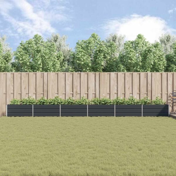 vidaXL Planter Anthracite 580 x 100 x 45 cm Galvanised Steel