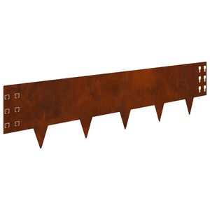 vidaXL Lawn Edging 10 pcs 100 x 25 cm Steel Rusty