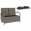 vidaXL Garden Storage Bench with Cushion Grey Poly Rattan