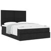 vidaXL Ottoman Bed with Mattress Black Double Fabric