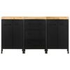 vidaXL Sideboard with 3 Drawers and 4 Doors Rough Mango Wood