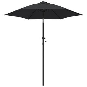 vidaXL Garden Parasol Black 200x224 cm Aluminium