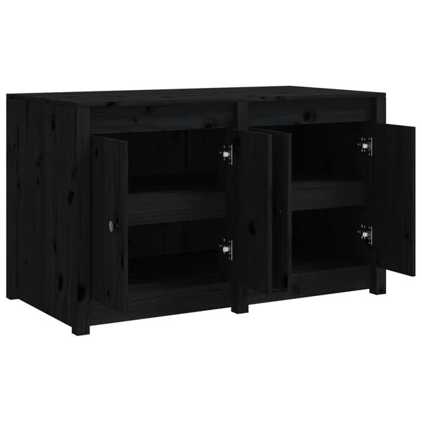 vidaXL Outdoor Kitchen Cabinet Black 106x55x64 cm Solid Wood Pine