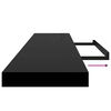 vidaXL Floating Wall Shelves 4 pcs Black 120x23.5x3.8 cm MDF