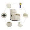 vidaXL Electric Stand up Massage Recliner Chair Cream Faux Leather
