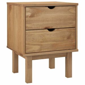 vidaXL Bedside Cabinet | Rustic Brown | Solid pinewood | 45 x 39 x 57 cm