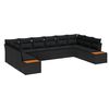 vidaXL Garden Sofa Set 10 pcs 10-Seater Black Poly Rattan