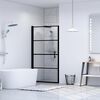 vidaXL Shower Door Tempered Glass 81x195 cm Black