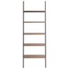 vidaXL 5-Tier Leaning Shelf Dark Brown and Black 64x34x185.5 cm