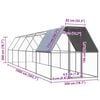 vidaXL Chicken Cage 2x10x2 m Galvanised Steel