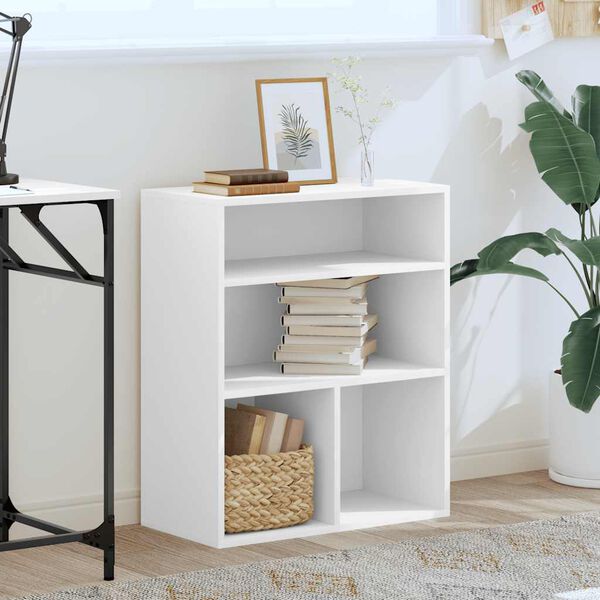 vidaXL Book Cabinet White 60x30x71.5 cm Engineered Wood