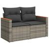 vidaXL 7 Piece Garden Sofa Set with Cushions Grey Poly Rattan
