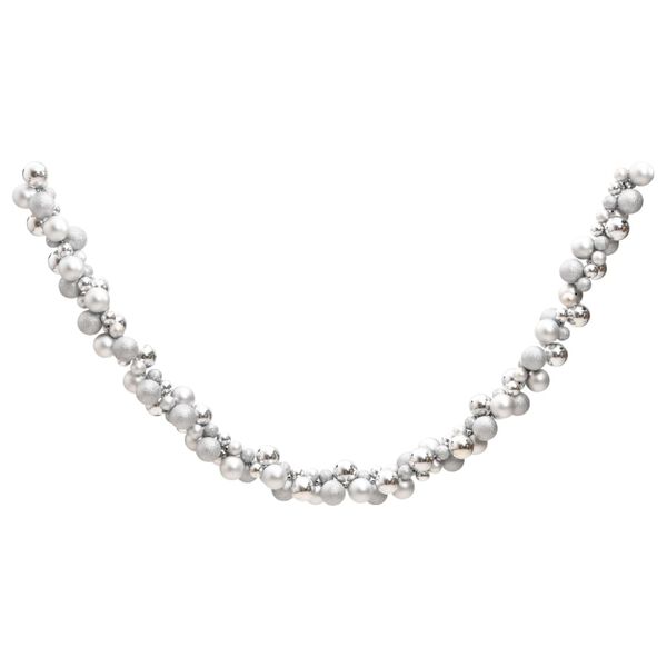 vidaXL Christmas Balls Garland Silver 175 cm Polystyrene