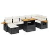vidaXL 8 Piece Garden Sofa Set with Cushions Black Poly Rattan