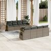 vidaXL 9 Piece Garden Sofa Set with Cushions Grey Poly Rattan