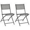 vidaXL Folding Chairs 2 pcs Steel and Textilene