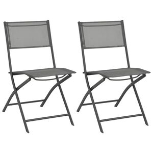 vidaXL Folding Chairs 2 pcs Steel and Textilene