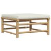 vidaXL Garden Footrest with Cream White Cushion Bamboo