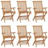 vidaXL Folding Chairs 6 pcs Solid Teak Wood
