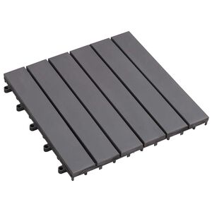 vidaXL Decking Tile 10 pcs Grey 30 x 30 cm Acacia Hardwood