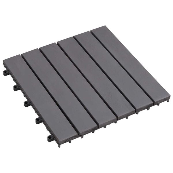 vidaXL Decking Tile 10 pcs Grey 30 x 30 cm Acacia Hardwood