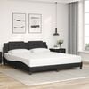 vidaXL Bed Frame without Mattress "Zadar" Black 180x200 cm Super King Faux Leather