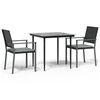 vidaXL 5 Piece Garden Dining Set Poly Rattan and Steel