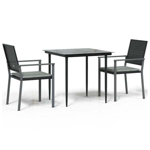 vidaXL 5 Piece Garden Dining Set Poly Rattan and Steel