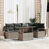 vidaXL Garden Sofa Set with Cushion 6 pcs Grey Poly rattan