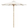 vidaXL Garden Parasol Cream White &Oslash; 240 x 260 cm Bamboo