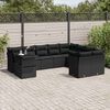 vidaXL 10 Piece Garden Sofa Set with Cushions Black Poly Rattan