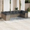 vidaXL 10 Piece Garden Sofa Set with Cushions Grey Poly Rattan